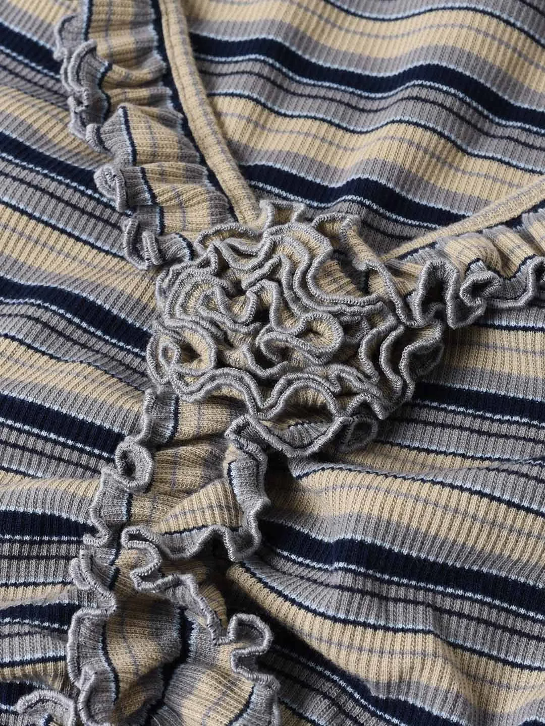 【Final Sale】Imara V-Neck Ruffles Stripes Top