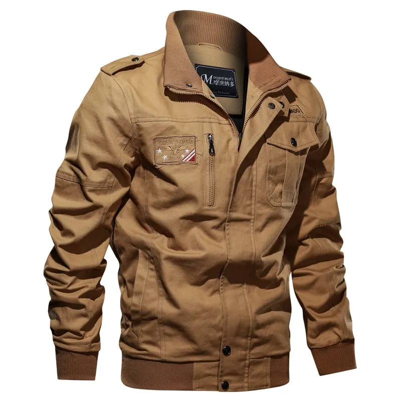 Men Casual Cargo Military Jacket Multi-pocket